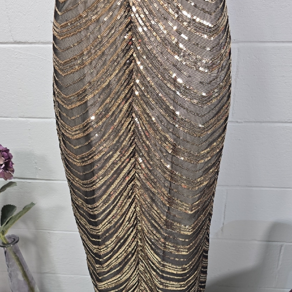 Fashion Nova Black and Gold Dress - Picture 4 of 12